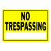 HILLMAN English Yellow No Trespassing Sign 10 in. H X 14 in. W