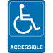 HILLMAN English Blue Handicap Sign 7 in. H X 5 in. W