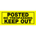 HILLMAN English Yellow No Trespassing Sign 6 in. H X 15 in. W