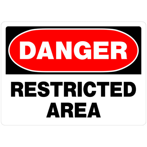 HILLMAN English White Danger Sign 10 in. H X 14 in. W