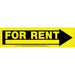 HILLMAN English Yellow For Rent Sign 6 in. H X 24 in. W