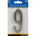 HILLMAN Distinctions 4 in. Silver Zinc Die-Cast Self-Adhesive Number 9 1 pc