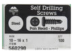 HILLMAN No. 10-16 X 1 in. L Phillips Pan Head Self-Drilling Screws 100 pk