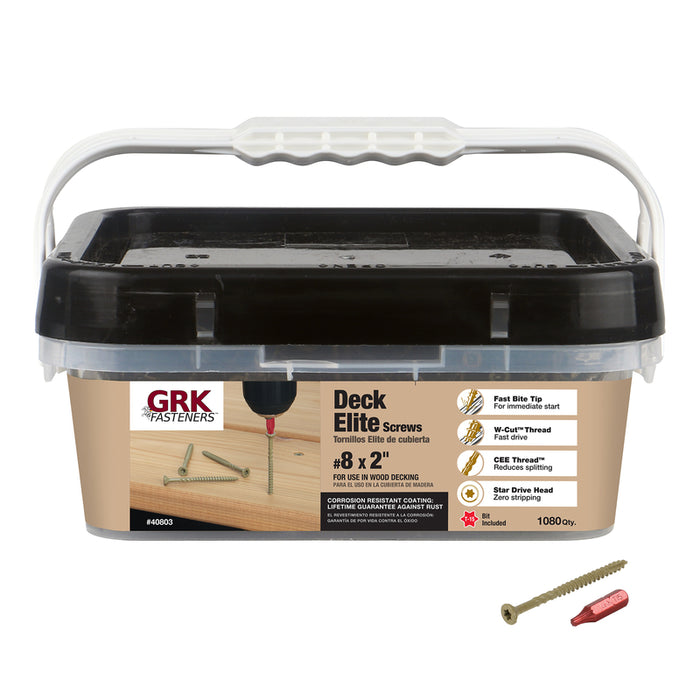 GRK Fasteners Deck Elite No. 8 X 2 in. L Tan Star Star Head Deck Screws 1080 pk