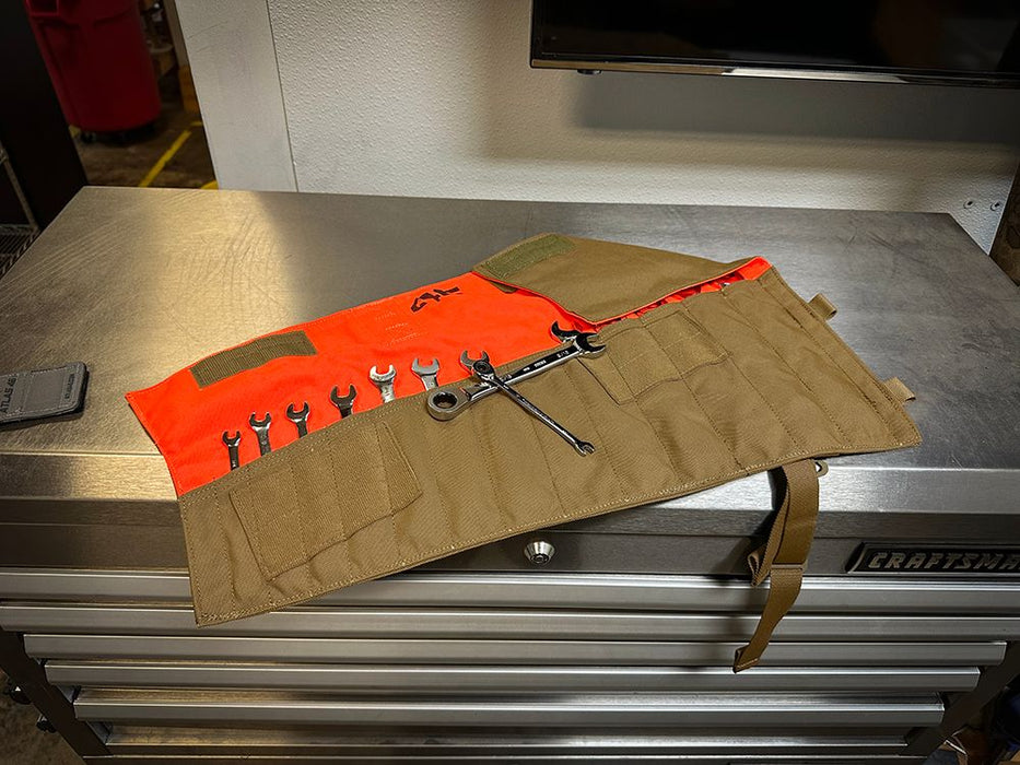 Wrench Roll Pouch - 14 Slot Black/Orange