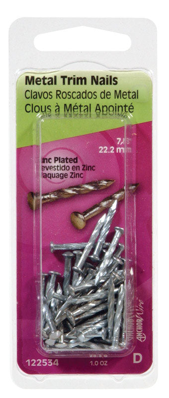 HILLMAN 7/8 in. Trim Zinc-Plated Steel Nail Flat Head