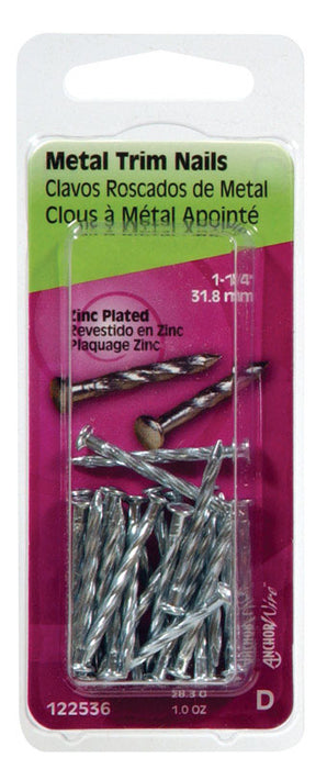 HILLMAN 1-1/4 in. Trim Zinc-Plated Steel Nail Flat Head