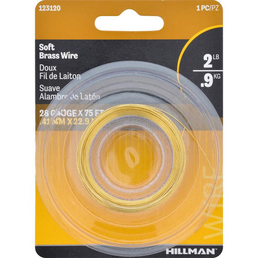 HILLMAN 75 ft. L Brass 28 Ga. Wire