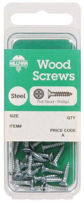HILLMAN No. 6 X 1/2 in. L Phillips Zinc-Plated Coarse Wood Screws 30 pk