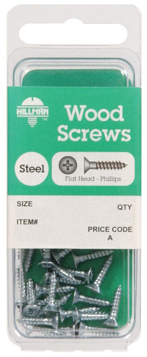 HILLMAN No. 6 X 5/8 in. L Phillips Zinc-Plated Coarse Wood Screws 30 pk