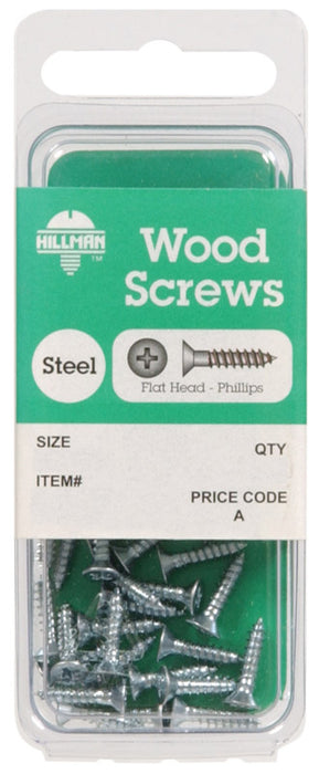 HILLMAN No. 12 X 1 in. L Phillips Zinc-Plated Coarse Wood Screws 10 pk