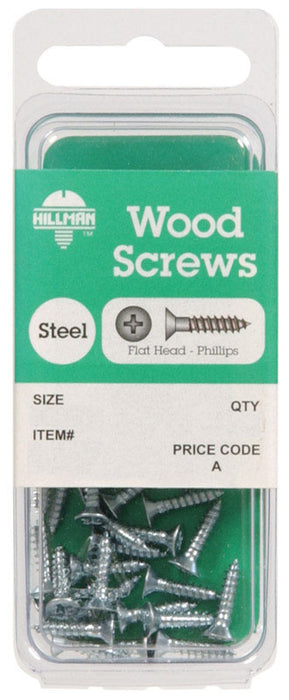 HILLMAN No. 14 X 1-1/2 in. L Phillips Zinc-Plated Coarse Wood Screws 4 pk