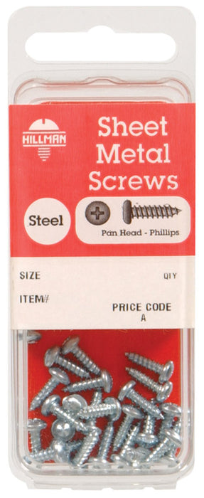 HILLMAN No. 10 X 2-1/2 in. L Phillips Pan Head Sheet Metal Screws 5 pk