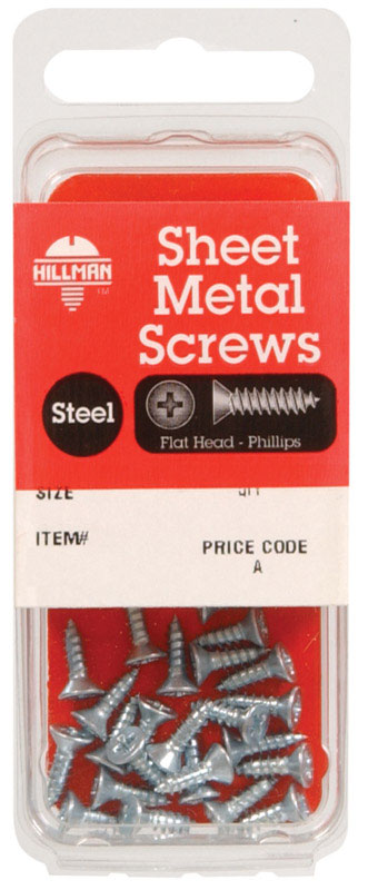 HILLMAN No. 4 X 1/4 in. L Phillips Flat Head Sheet Metal Screws 25 pk