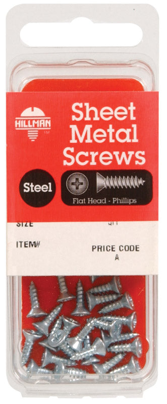 HILLMAN No. 10 X 1-1/4 in. L Phillips Flat Head Sheet Metal Screws 8 pk