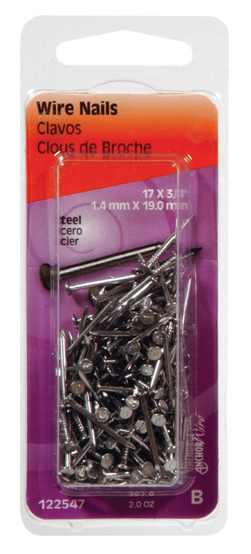 HILLMAN 3/4 in. Wire Bright Steel Nail Flat Head