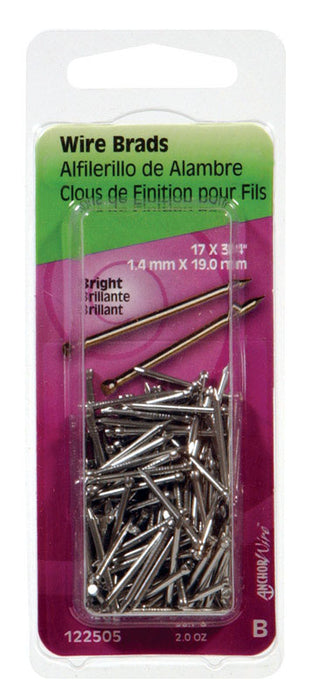 HILLMAN 17 Ga. X 3/4 in. L Bright Steel Brad Nails 1 pk 2 oz