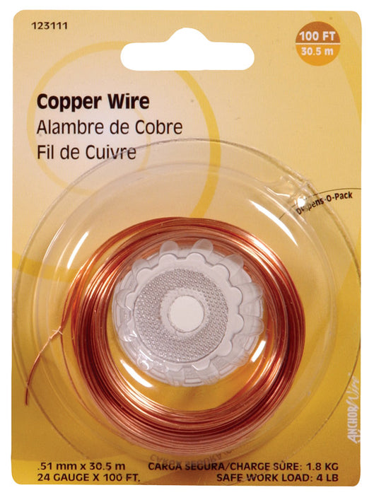 HILLMAN 100 ft. L Copper 24 Ga. Wire