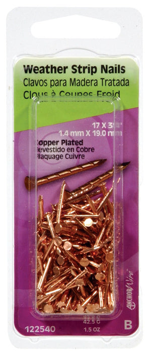 HILLMAN 3/4 in. Weatherstrip Copper Copper Nail Flat Head