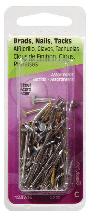 HILLMAN 16 Ga. X Assorted Sizes L Steel Brad Nail Assortment 1 pk 2 oz