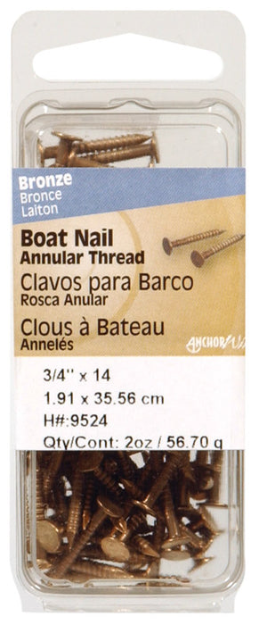 HILLMAN 1-1/4 in. Boat Bronze Stainless Steel Nail Flat Head