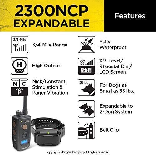 Dogtra 2300NCP Professional Grade High-Output 3/4-Mile 2-Dog Expandable Remote Training E-Collar