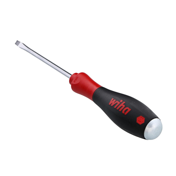Wiha 53015 Slotted Screwdriver with SoftFinish Handle and Solid Metal Cap, 4.5 x 90mm