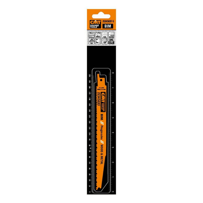 CMT JS3456XF-5 6-12 TPI Bimetal Reciprocating Saw Blades for Wood/Metal (5 Pack), 7"