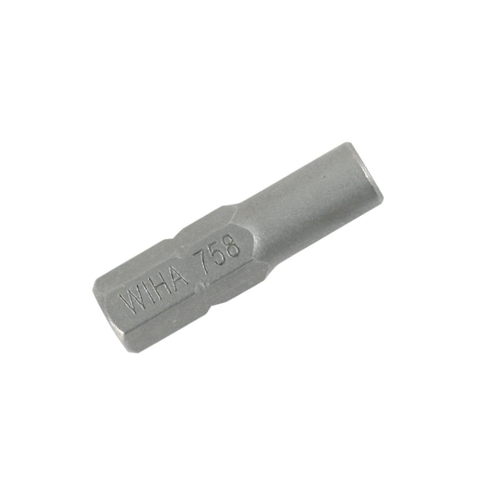 Wiha System 4 MicroBit Adapter 1/4" Hex Outside to 4mm Inside, 25mm Long