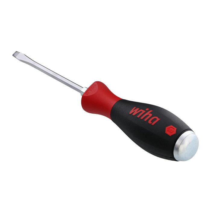 Wiha 53020 Slotted Screwdriver with SoftFinish Handle and Solid Metal Cap, 5.5 x 100mm