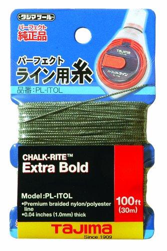 TAJIMA Replacement Snap-Line - 1.0 mm x 100 ft Chalk-Rite Braided String for Extra-Bold & Visible Markings - PL-ITOL