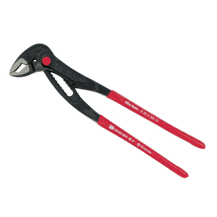 Wiha 32667 Push Button Adjustable Water Pump Pliers, 12-Inch