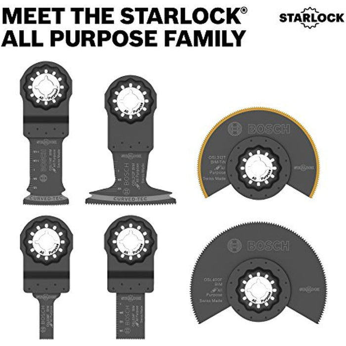 BOSCH OSL212F 1-Piece 2-1/2 In. Starlock Oscillating Multi Tool All Purpose Bi-Metal Plunge Cut Blade for Applications in Wood, Wood with Nails, Drywall, PVC, Metal (Nails and Staples)
