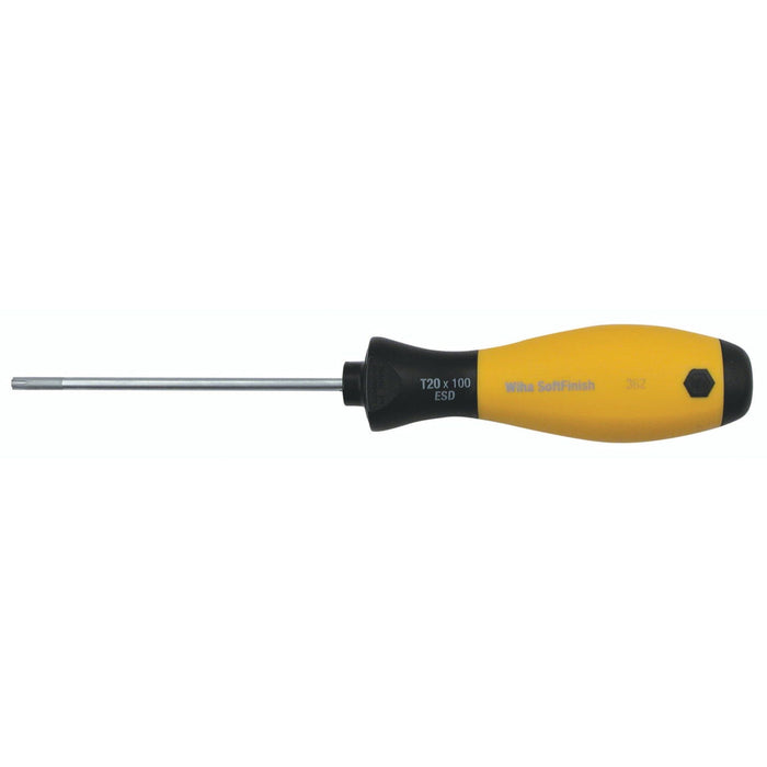 Wiha 36224 Torx Screwdriver, ESD Safe with SoftFinish Handle, T20 x 100mm