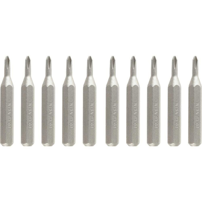 Wiha System 4 10 Pack Phillips Micro Bits #00 x 28mm