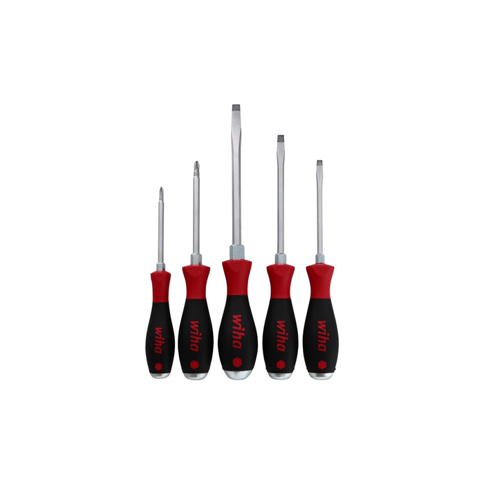 Wiha 53090 Screwdriver Set, Slotted and Phillips, Extra Heavy Duty, 5 Piece