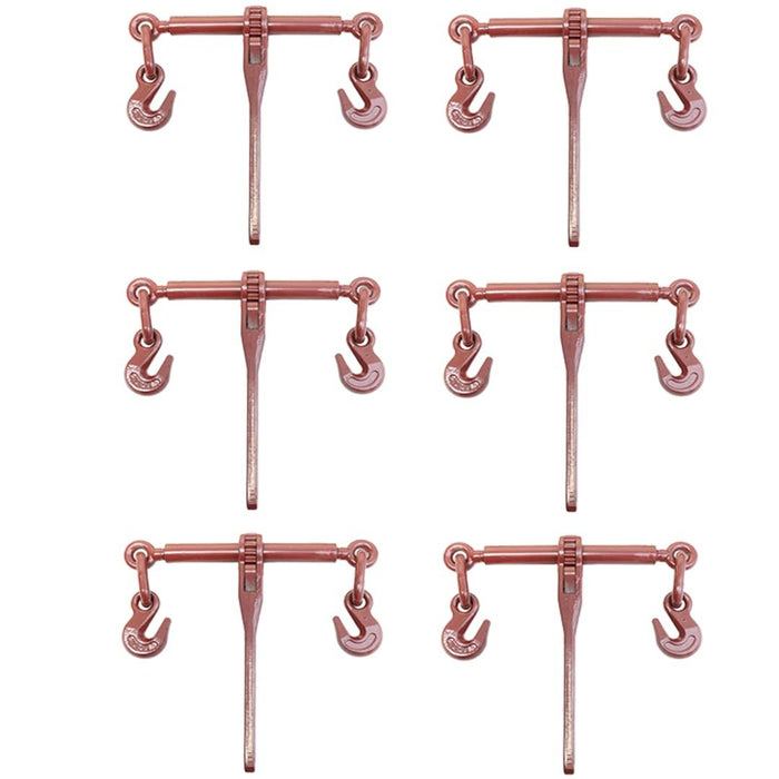 Boxer 6 Pack Heavy Duty Ratchet Load Binder with Forged Grab Hooks 3/8” – 1/2” Working Load Limit 9200lbs Chain Binder Tie Down