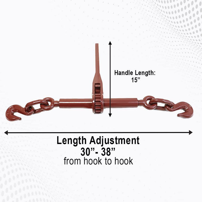 Boxer 2 Pack Heavy Duty Ratchet Chain Load Binder with Forged Grab Hooks, 1/2” – 5/8” – Chain Binder Tie Down – 13,000lbs WLL