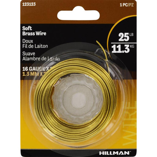 HILLMAN 25 ft. L Brass 16 Ga. Wire