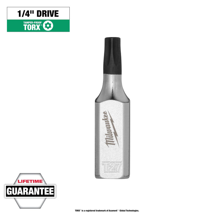 Milwaukee 1/4in. Drive T27 Tamper Proof TORX® Bit Socket, 45-34-1155, main product view