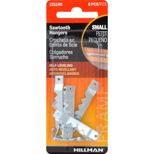 HILLMAN Silver Small Self-Leveling Hanger 1 lb 6 pk