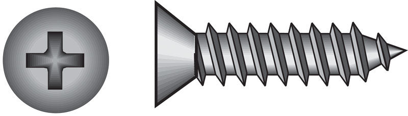 HILLMAN No. 6 X 0.5 in. L Phillips Flat Head Sheet Metal Screws 100 pk