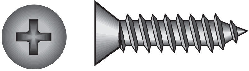 HILLMAN No. 6 X 3/4 in. L Phillips Flat Head Sheet Metal Screws 100 pk