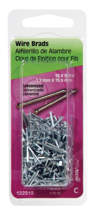 HILLMAN 18 Ga. X 5/8 in. L Galvanized Steel Brad Nails 1 pk 1.75 oz