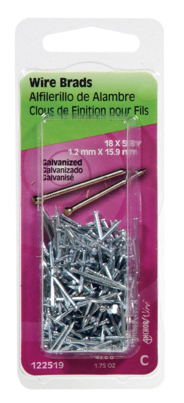 HILLMAN 18 Ga. X 5/8 in. L Galvanized Steel Brad Nails 1 pk 1.75 oz