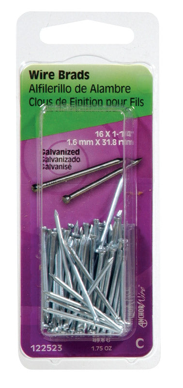 HILLMAN 16 Ga. X 1-1/4 in. L Galvanized Steel Brad Nails 1 pk 1.75 oz