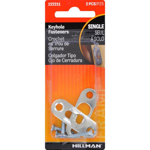 HILLMAN Steel-Plated Silver Keyhole Picture Hanger 20 lb 2 pk