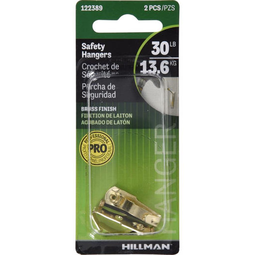 HILLMAN AnchorWire Brass-Plated Gold Safety Picture Hanger 30 lb 2 pk