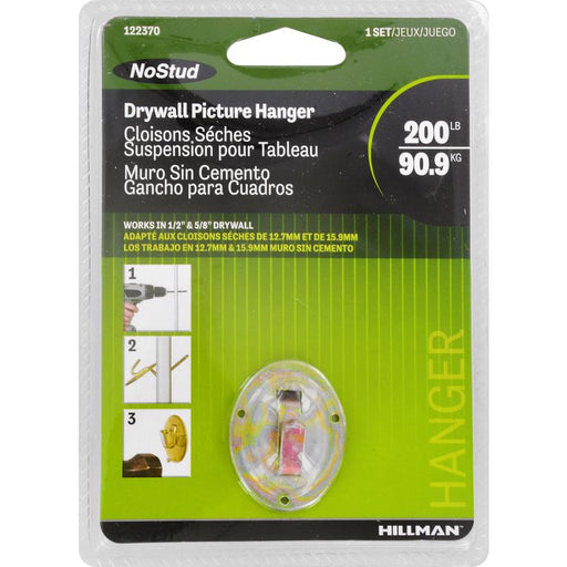 HILLMAN Zinc Drywall Picture Hanger 200 lb 1 pk