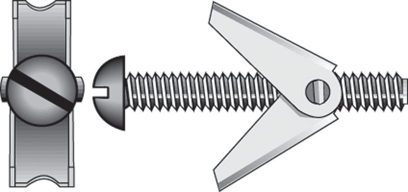 HILLMAN 1/4 in. D X 3 in. L Round Steel Toggle Bolt 1 pk